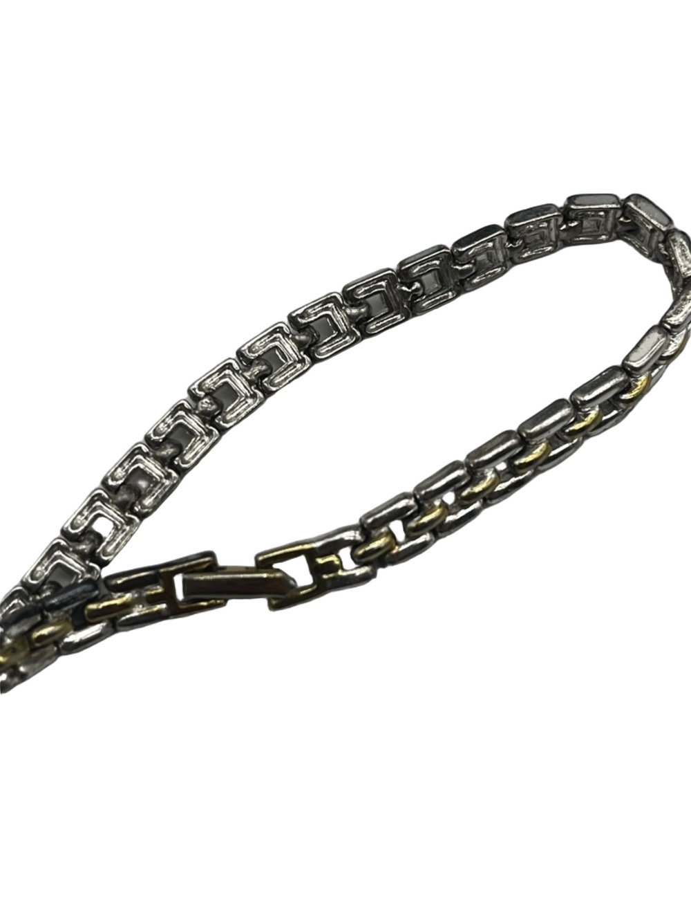 NAPIER 7 1/2" SILVER And Gold Tone BRACELET